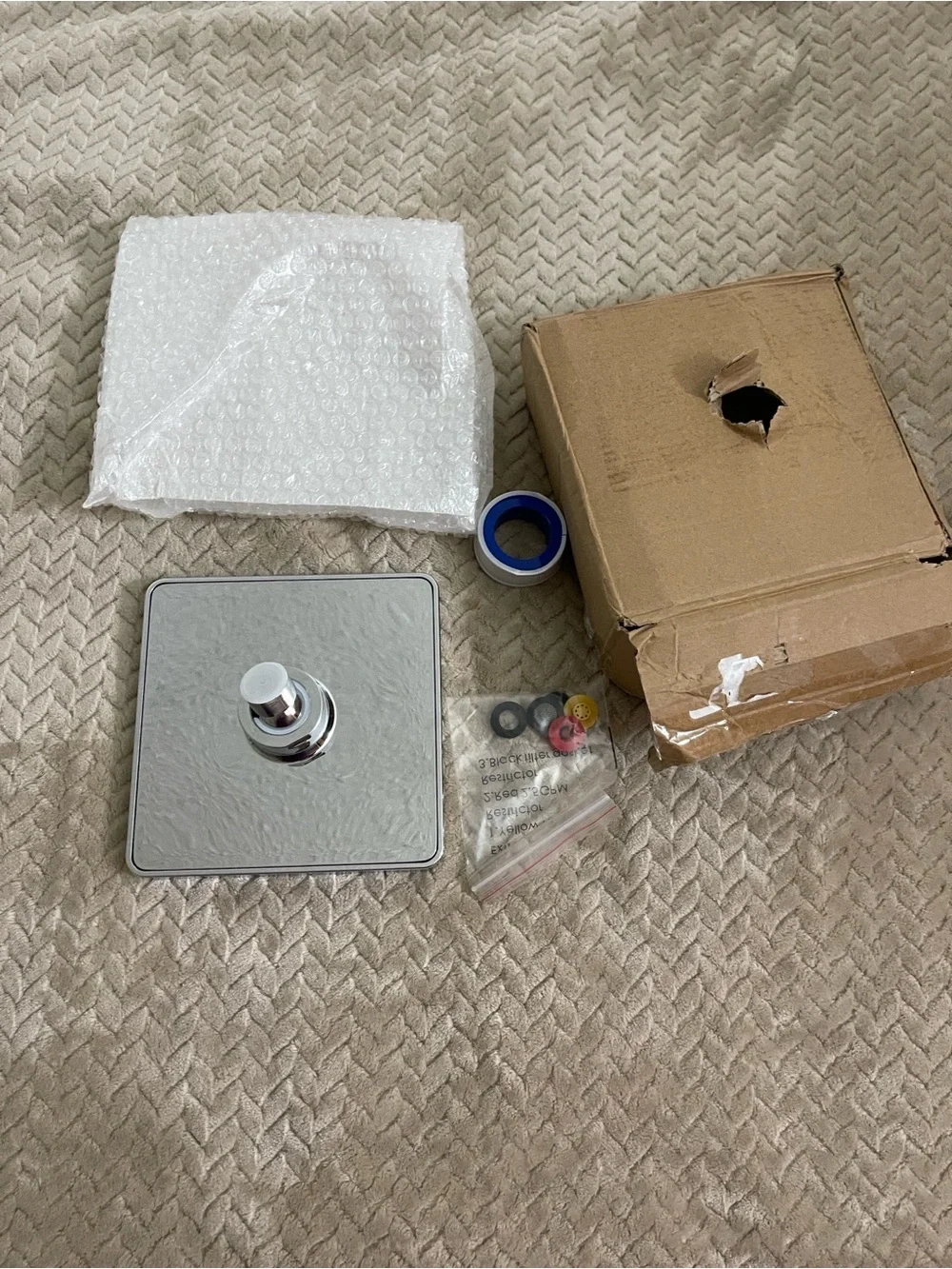 Square Stainless Steel Shower Head Panel - Silver